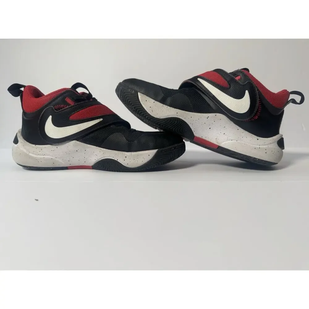 Nike Team Hustle D 11 Youth 5.5Y Black White Red Basketball Shoes DV8996-003